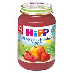 HiPP Bio Frchte Erdbeere mit Himbeere in Apfel